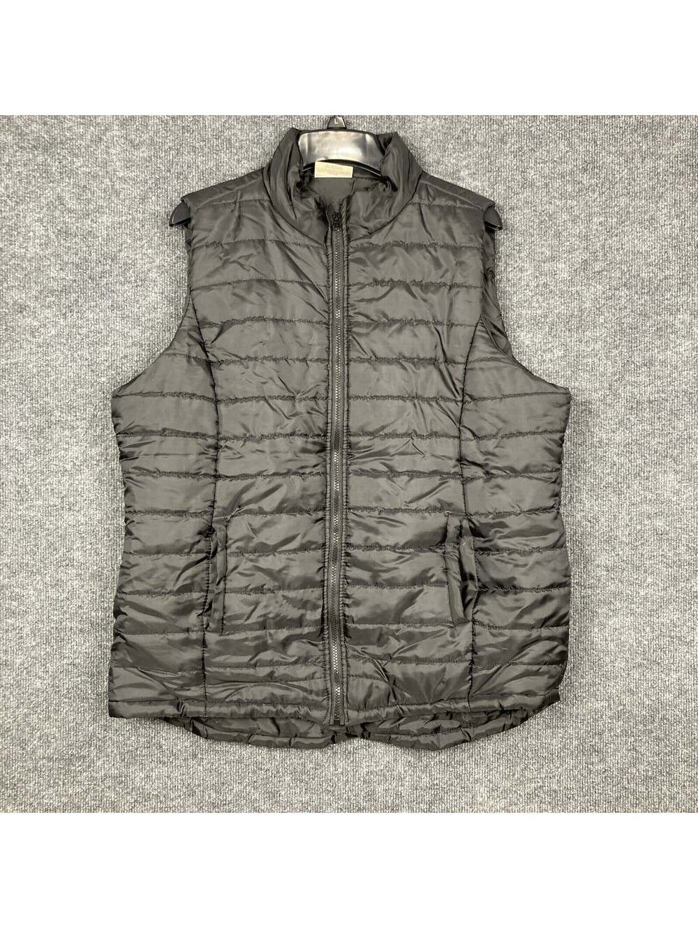 Bobbie Brooks Womens Size 2XL Black Puffer Full Zip Front Vest w/ Pockets EUC